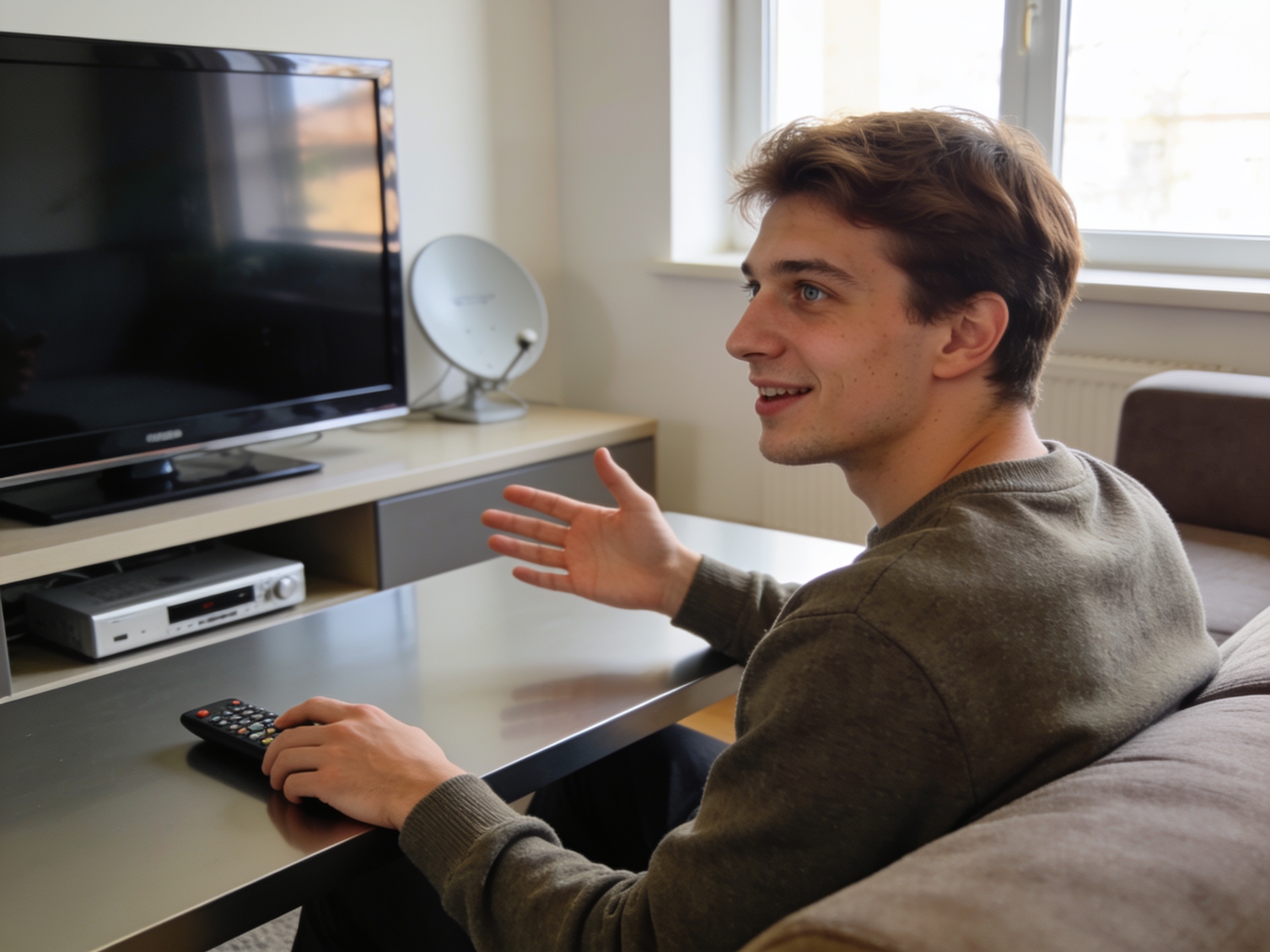 Viewer preparing to watch esports via satellite tv using a Digiturk receiver